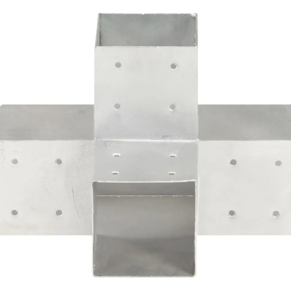 Tolppaliittimet 4kpl X-muoto galvanoitu metalli 101x101mm