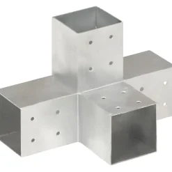 Tolppaliittimet 4kpl X-muoto galvanoitu metalli 81x81mm
