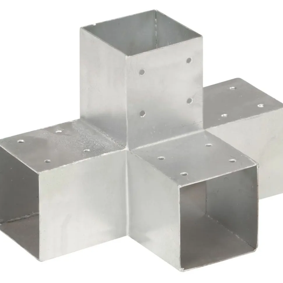 Tolppaliittimet 4kpl X-muoto galvanoitu metalli 91x91mm