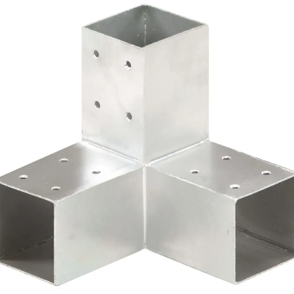 Tolppaliittimet 4kpl Y-muoto galvanoitu metalli 71x71mm