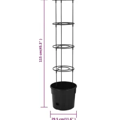 Tomaattiruukku antrasiitti Ø29,5x115 cm polypropeeni (52209)