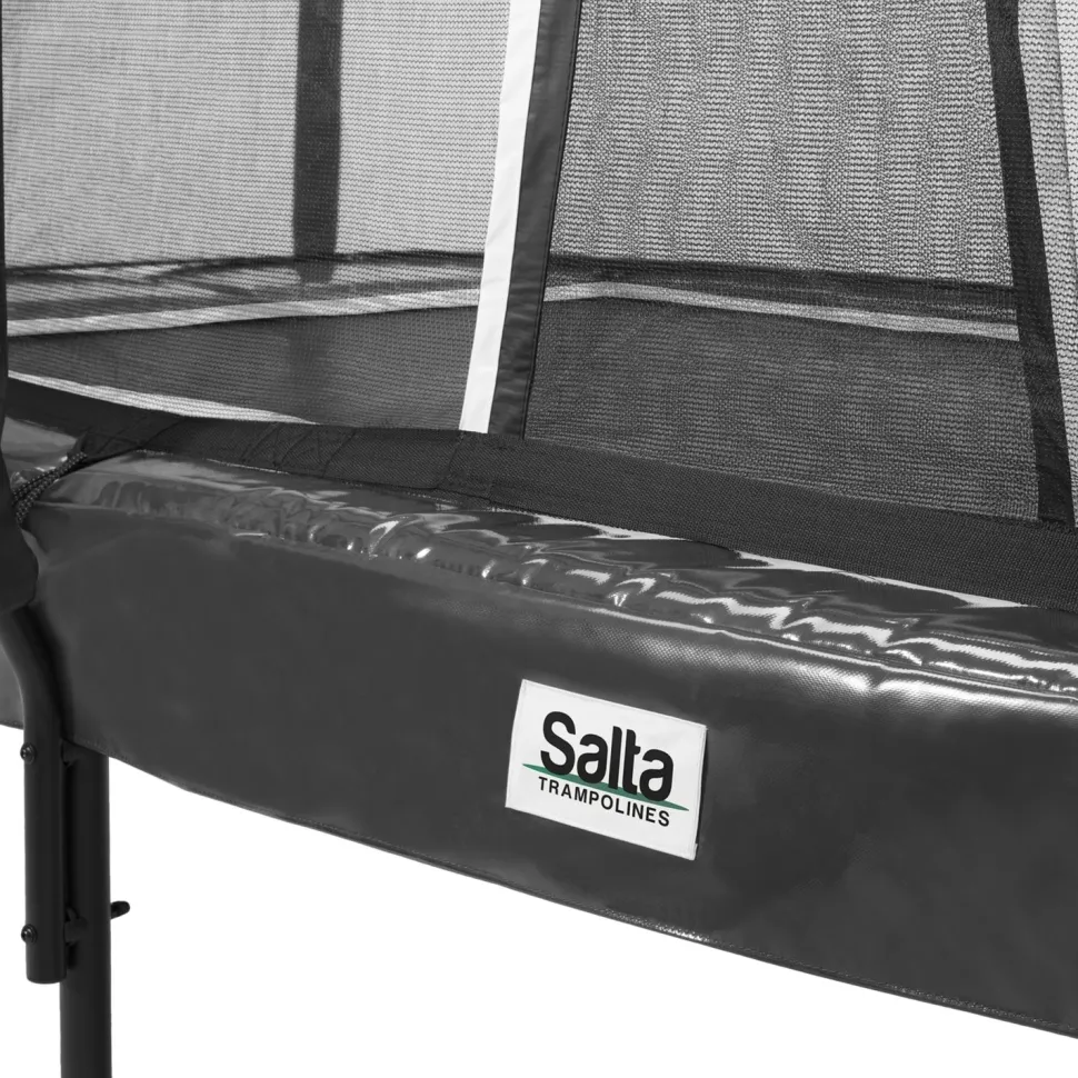 Trampoliini Salta First Class 244x427cm musta sis. turvaverkon portaat