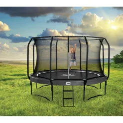 Trampoliini Salta First Class Ø427cm musta sis. turvaverkon portaat