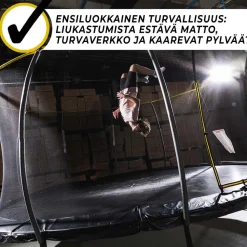 Trampoliini Stratos Ø4.88m turvaverkolla