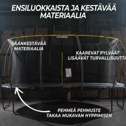 Trampoliini Stratos Ø4.88m turvaverkolla