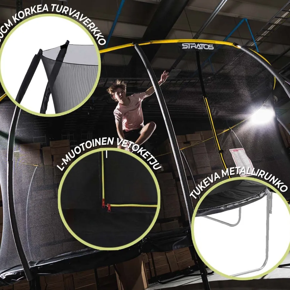 Trampoliini Stratos Ø4.88m turvaverkolla