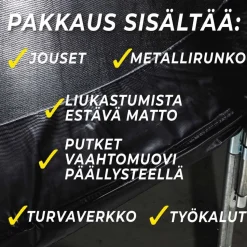 Trampoliini Stratos Ø4.88m turvaverkolla