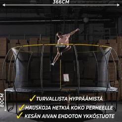 Trampoliini Stratos Ø3.66m turvaverkolla