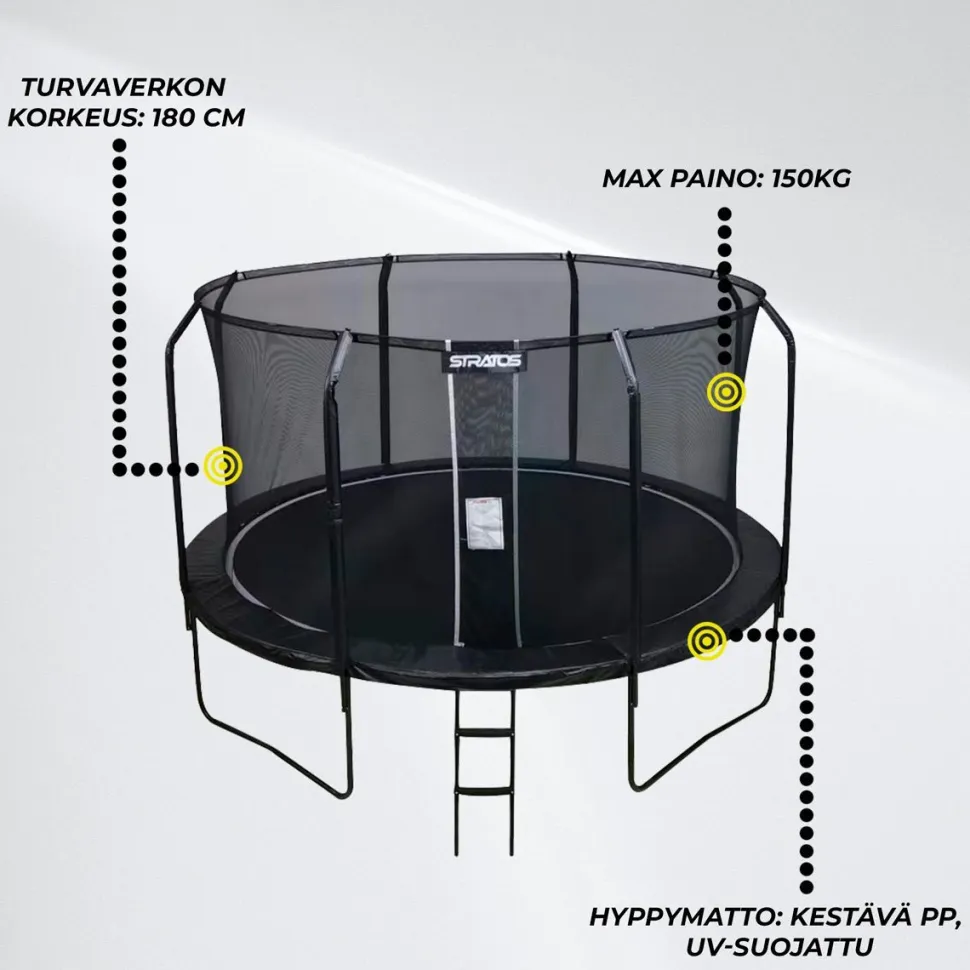 Trampoliini Stratos Premium Black Line Ø427cm musta