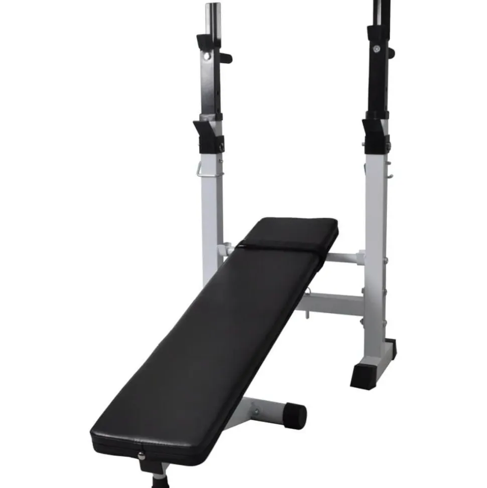 Treenipenkki levytanko- ja käsipainosarjalla, 60.5kg, 111x50x120cm