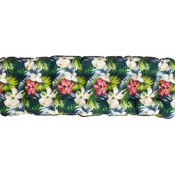 Tuolin pehmuste Home4You BADEN-BADEN 48x165 cm, tumma kukkakuosi, musta