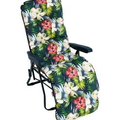 Tuolin pehmuste Home4You BADEN-BADEN 48x165 cm, tumma kukkakuosi, musta
