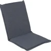 Tuolin pehmuste Home4You SUMMER 42x90x3 cm, tummanharmaa
