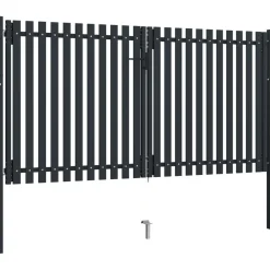 Tuplaovi pihaportti teräs 306x200 cm antrasiitti