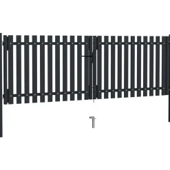 Tuplaovi pihaportti teräs 306x150 cm antrasiitti