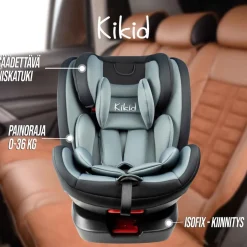 Turvaistuin ja turvakaukalo Kikid Premium 0-36 kg