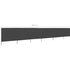 Tuulensuojakangas 6 paneelilla 800x80 cm musta