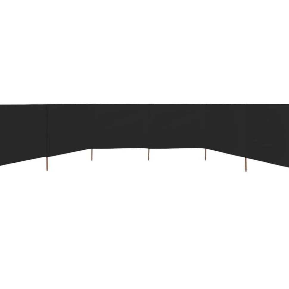 Tuulensuojakangas 6 paneelilla 800x80 cm musta