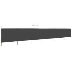 Tuulensuojakangas 6 paneelilla 800x80 cm musta