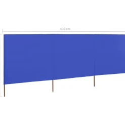 Tuulensuojakangas 3 paneelilla 400x80 cm taivaansininen