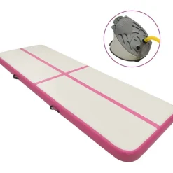 Täytettävä voimistelumatto pumpulla 300x100x15 cm PVC pinkki