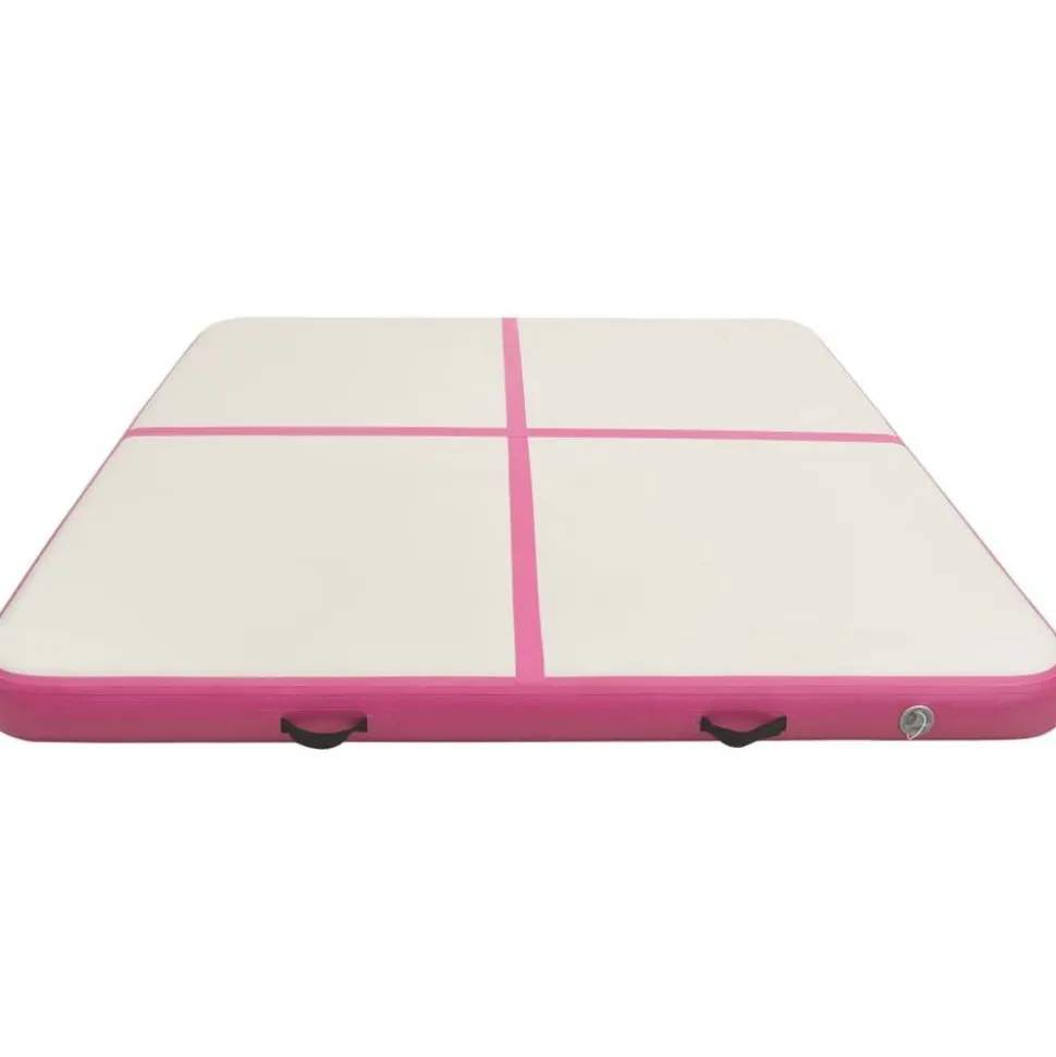 Täytettävä voimistelumatto pumpulla 200x200x10 cm PVC pinkki