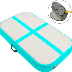 Täytettävä voimistelumatto pumpulla 60x100x10 cm PVC vihreä