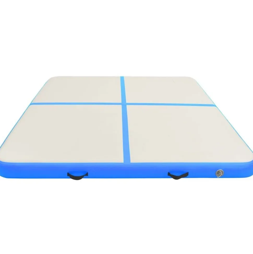 Täytettävä voimistelumatto pumpulla 200x200x15cm PVC sininen