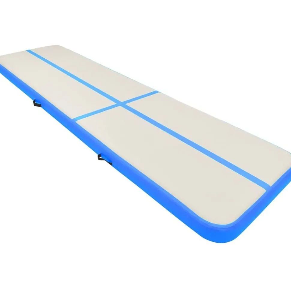 Täytettävä voimistelumatto pumpulla 600x100x15cm PVC sininen