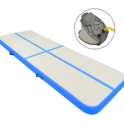 Täytettävä voimistelumatto pumpulla 300x100x15cm PVC sininen