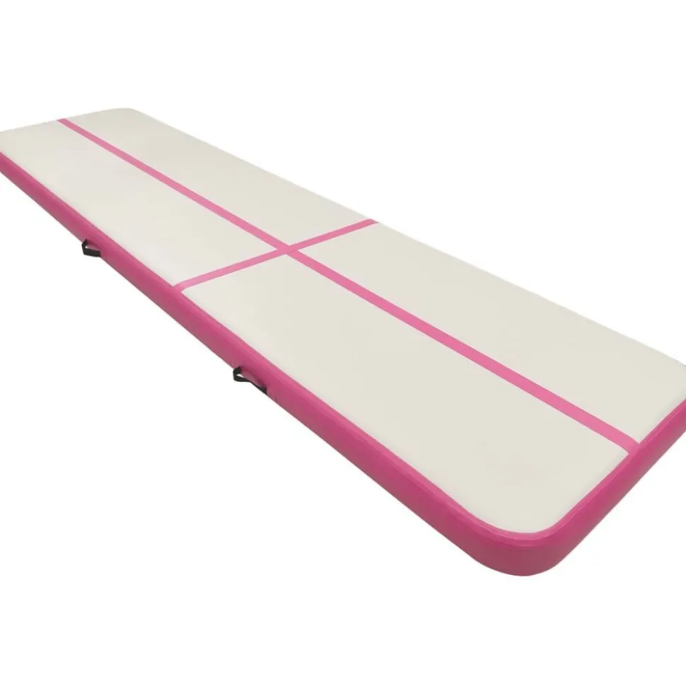 Täytettävä voimistelumatto pumpulla 700x100x15 cm PVC pinkki