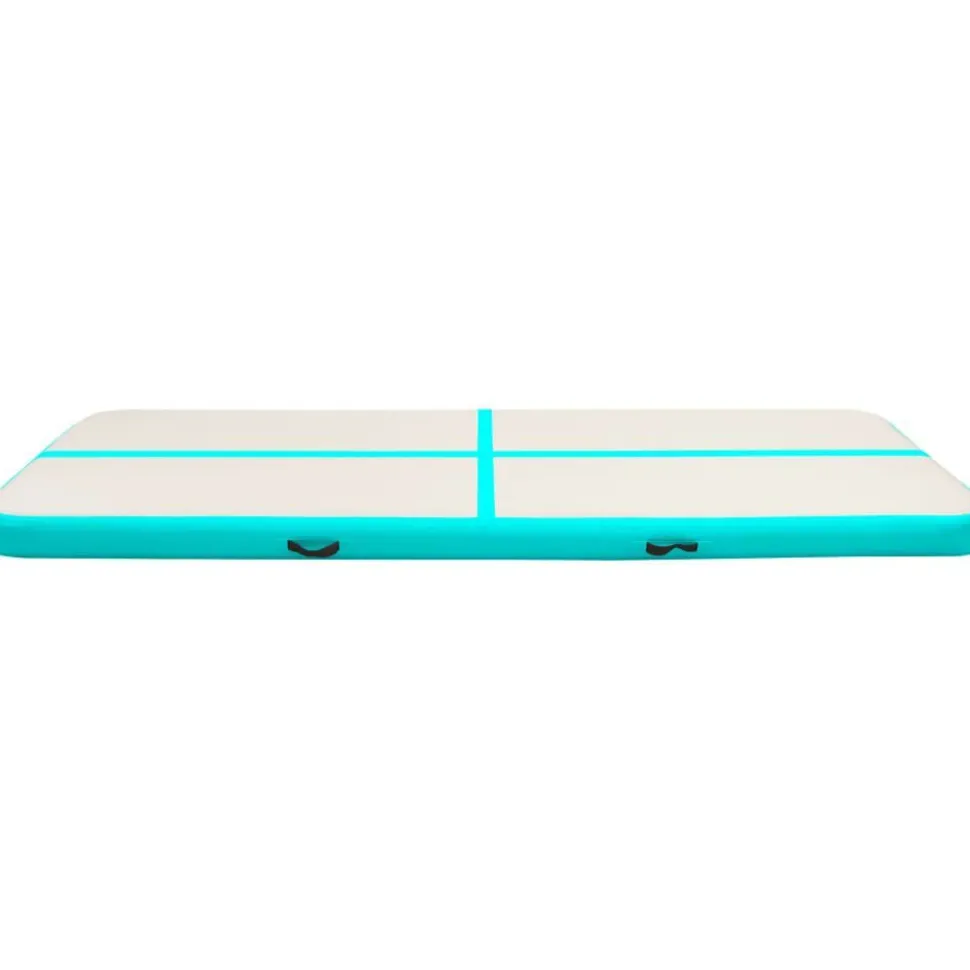 Täytettävä voimistelumatto pumpulla 400x100x20 cm PVC vihreä