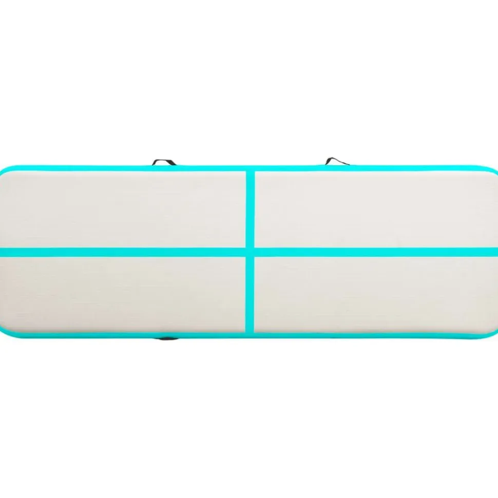 Täytettävä voimistelumatto pumpulla 400x100x20 cm PVC vihreä