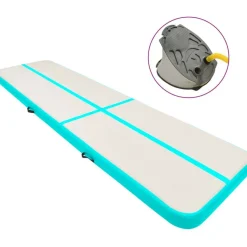 Täytettävä voimistelumatto pumpulla 700x100x20 cm PVC vihreä