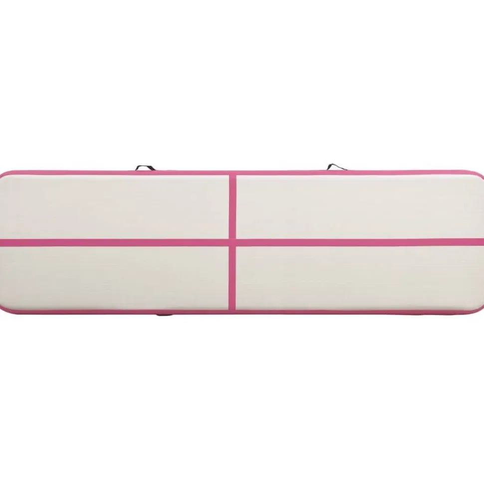 Täytettävä voimistelumatto pumpulla 600x100x15 cm PVC pinkki