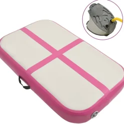 Täytettävä voimistelumatto pumpulla 60x100x20 cm PVC pinkki
