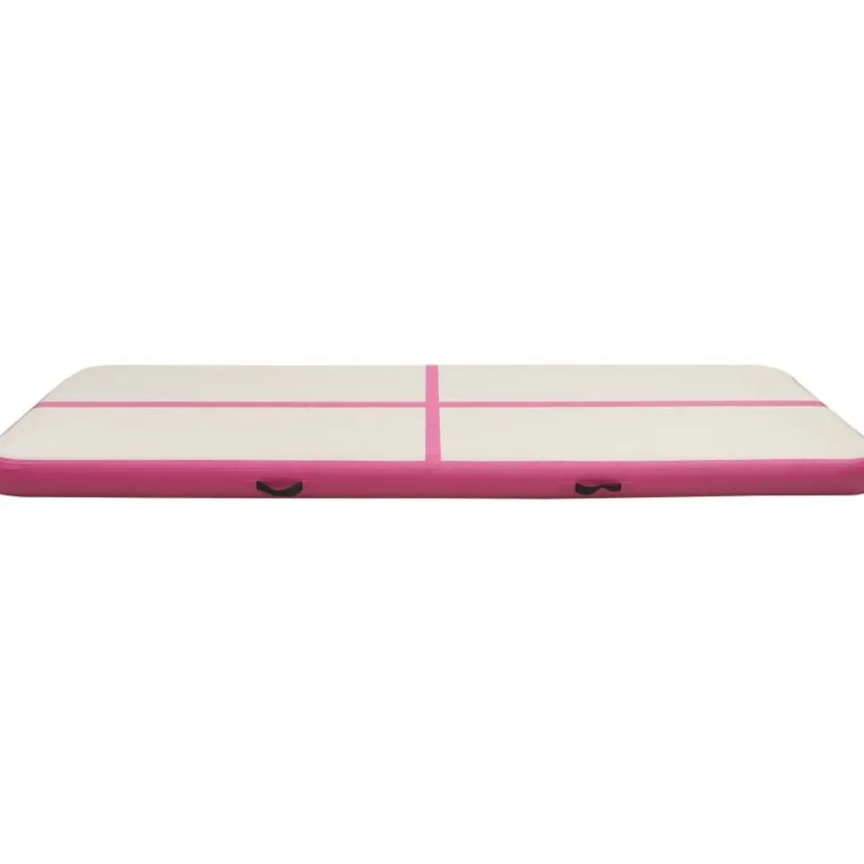 Täytettävä voimistelumatto pumpulla 400x100x20 cm PVC pinkki