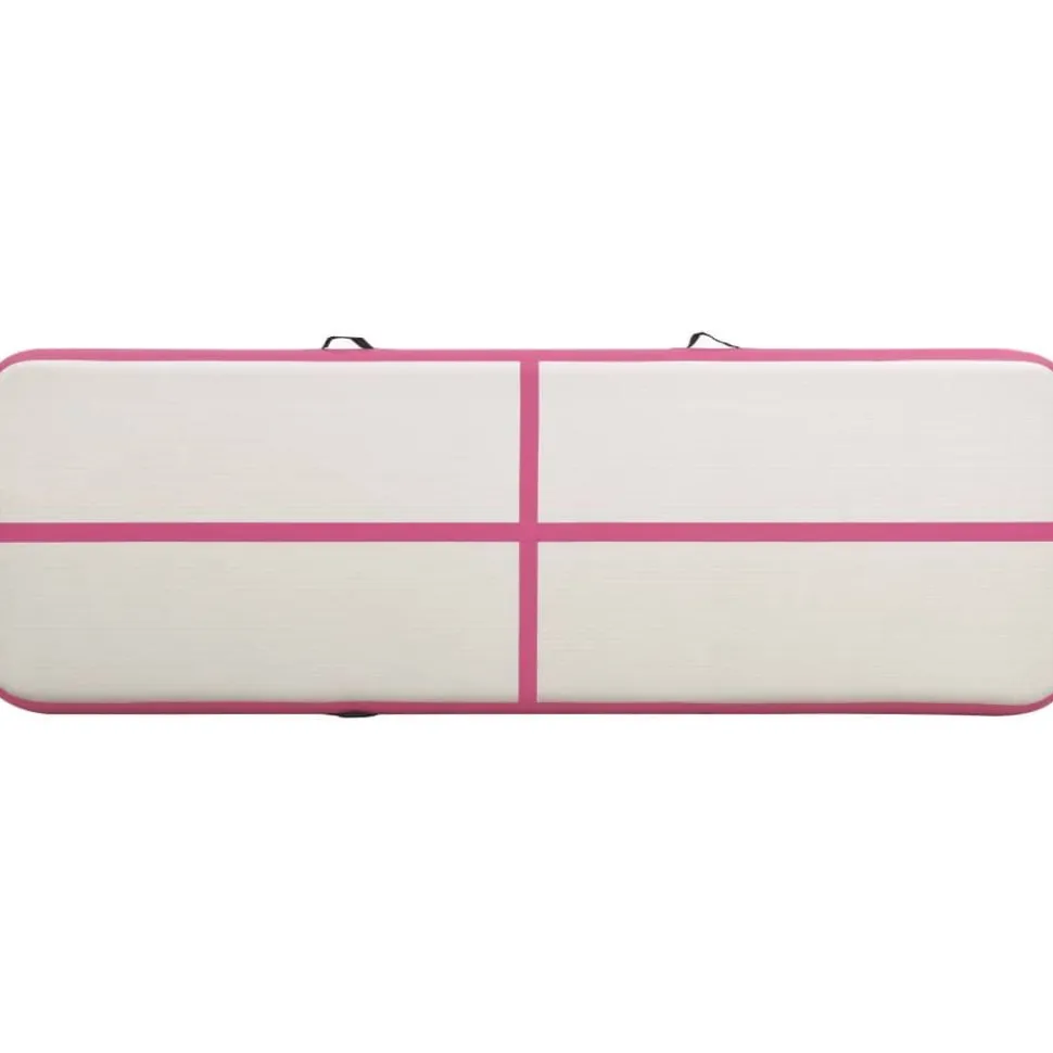 Täytettävä voimistelumatto pumpulla 400x100x20 cm PVC pinkki