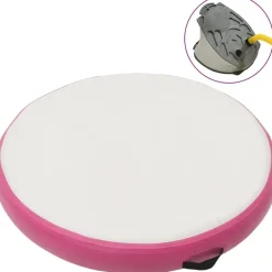 Täytettävä voimistelumatto pumpulla 100x100x10 cm PVC pinkki