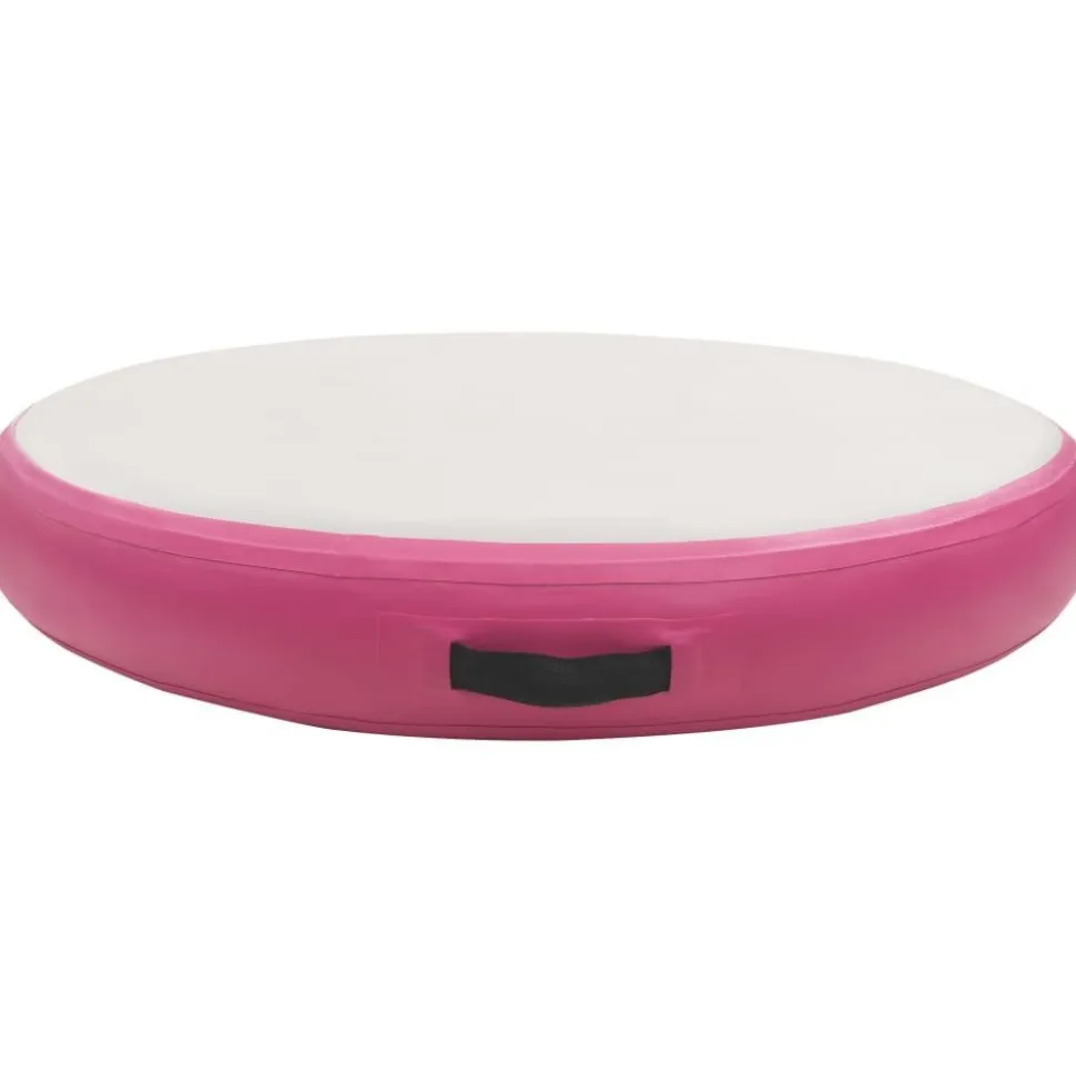 Täytettävä voimistelumatto pumpulla 100x100x10 cm PVC pinkki