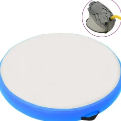 Täytettävä voimistelumatto pumpulla 100x100x10cm PVC sininen
