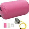 Täytettävä voimistelurulla pumpulla 100x60 cm PVC pinkki