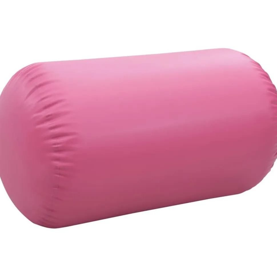 Täytettävä voimistelurulla pumpulla 100x60 cm PVC pinkki