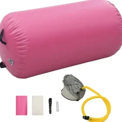 Täytettävä voimistelurulla pumpulla 120x75 cm PVC pinkki