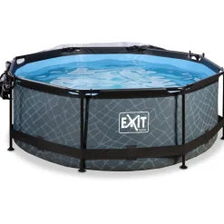 Uima-allassetti Exit Stone Grey ø244cm 12V harmaa sis. kupu