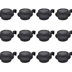Ulkoaurinkokennovalaisin aitaan 12 kpl led musta