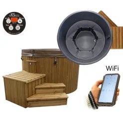 Ulkoporeallas SpaDealers TopSpa XS Wifi, 6 hlöä, eristetty, black marble