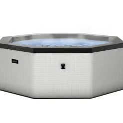 Ulkoporeallas Wave Spa Como, 6 hlöä, 90 suutinta, WiFi, kahdeksankulmainen, koottava, harmaa