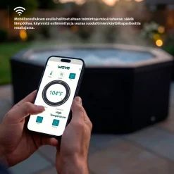 Ulkoporeallas Wave Spa Garda, 6 hlöä, 90 suutinta, WiFi, neliö, koottava, harmaa