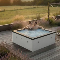 Ulkoporeallas Wave Spa Garda, 6 hlöä, 90 suutinta, WiFi, neliö, koottava, harmaa